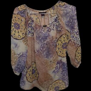 Hayley Matthews Sheer Peasant Top Small